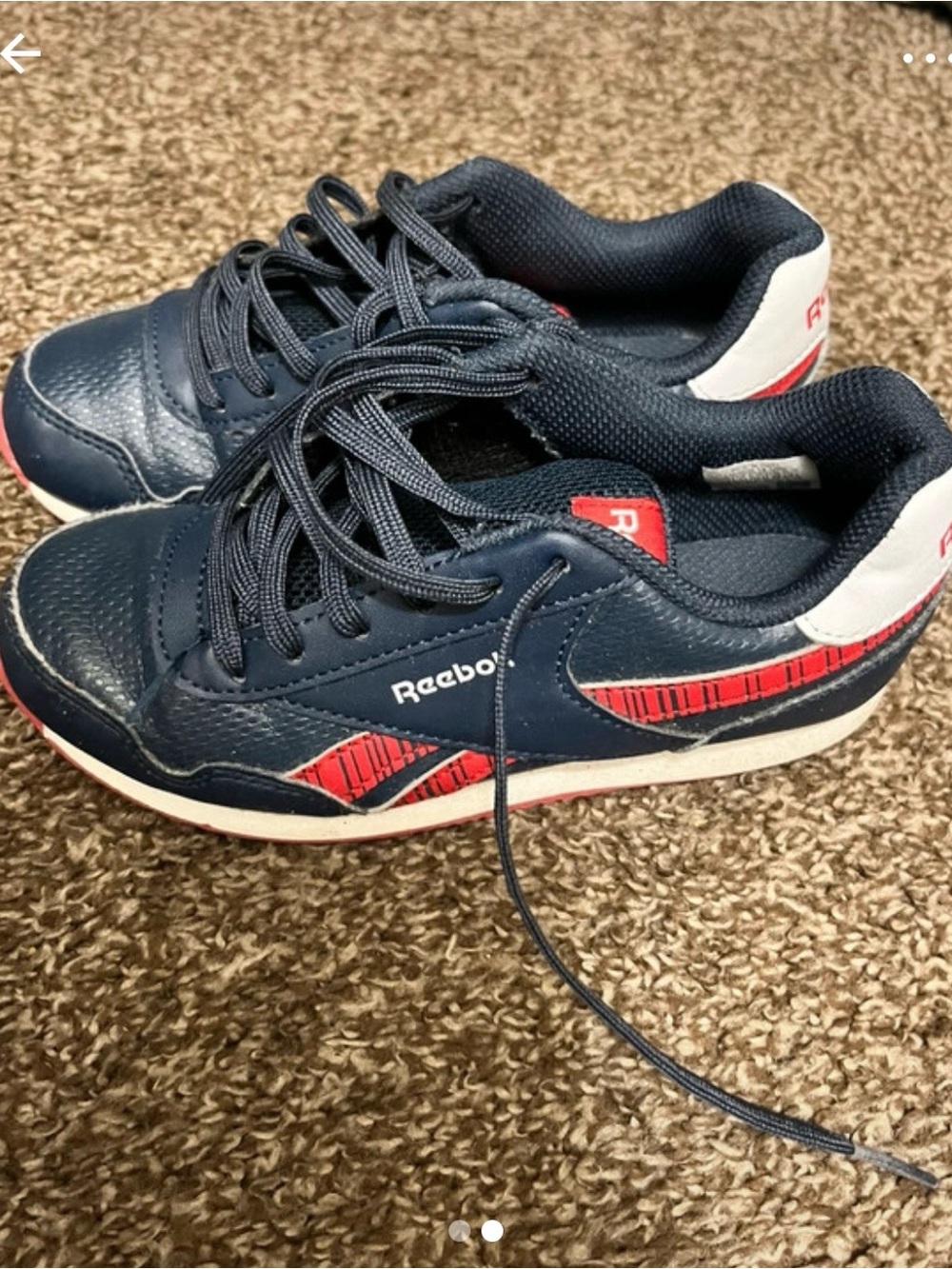 Reebok Kids Navy with Red Accent Lace-Up Sneakers